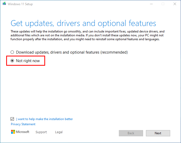 Get update drives and optional features